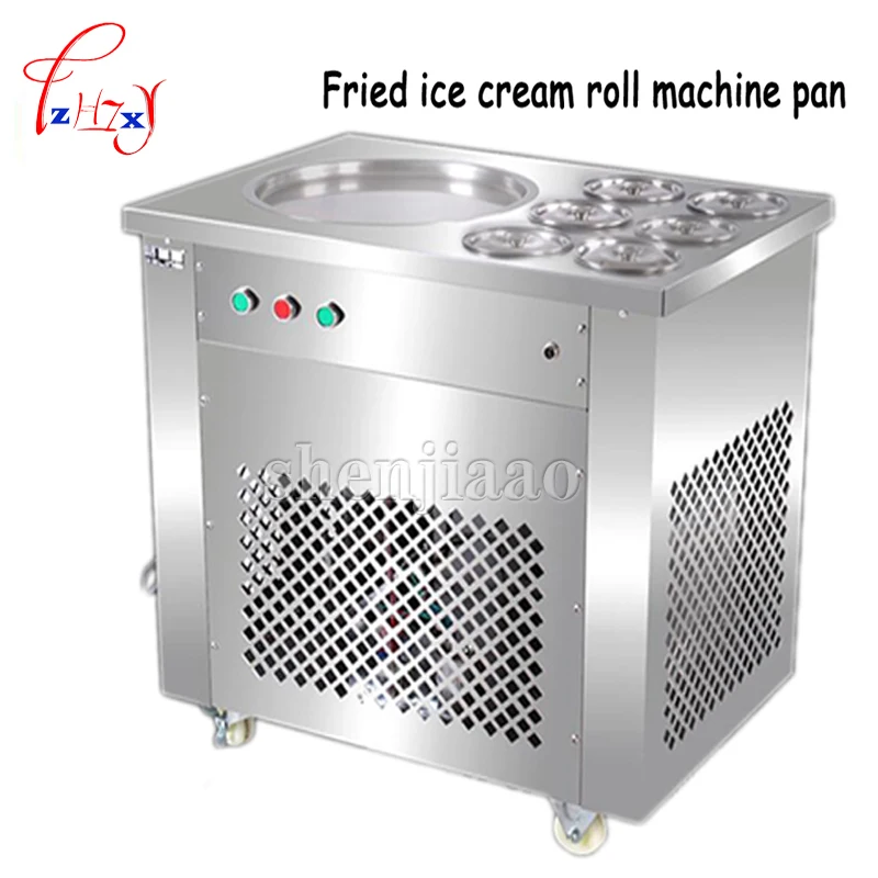 Full Stainless steel One Pan Fried ice cream roll machine pan Fry flat ice cream maker yoghourt fried ice cream machine 1pc Full Stainless steel One Pan Fried ice cream roll machine pan Fry flat ice cream maker yoghourt fried ice cream machine 1pc