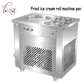 

Full Stainless steel One Pan Fried ice cream roll machine pan Fry flat ice cream maker yoghourt fried ice cream machine 1pc