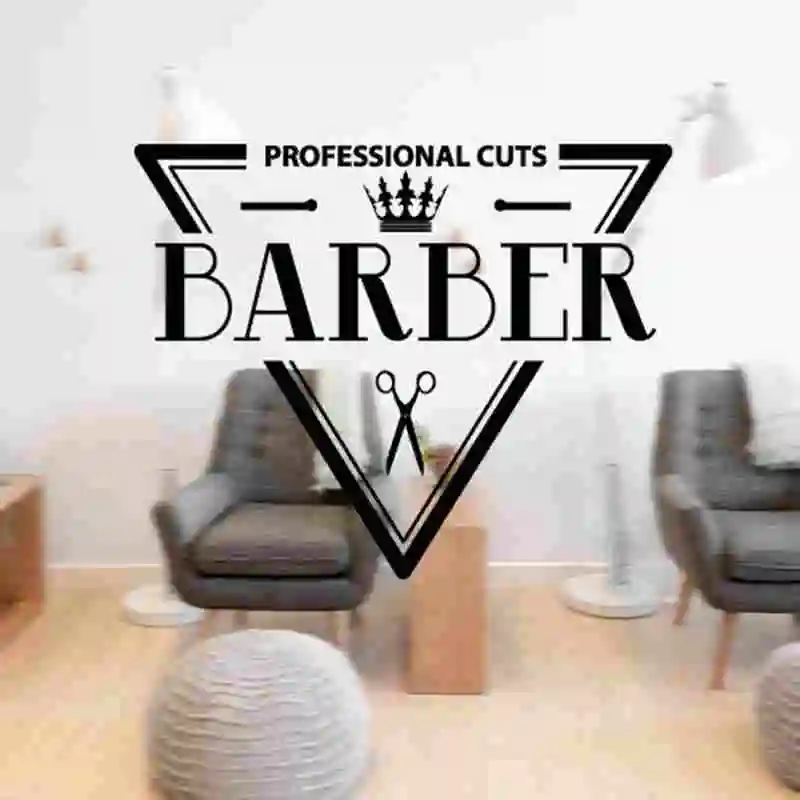 Man Barber Shop Sticker Name Bread Decal Haircut Shavers Crown Posters
