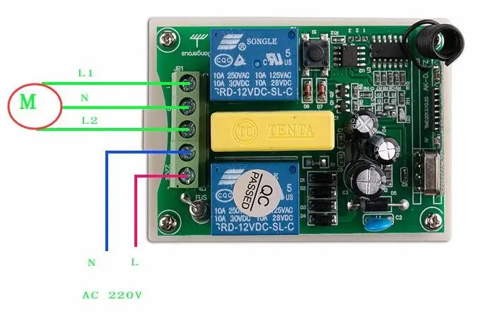 220 V мотор двери гаража/проекционный экран/жалюзи AC 220 V RF беспроводной пульт дистанционного управления переключатель цифровой экран дисплея