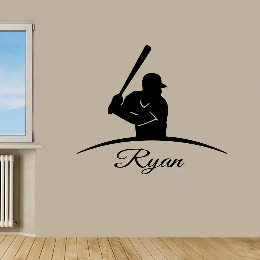Baseball Sticker Name Sports Decal Posters Vinyl Wall Decals Pegatina