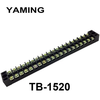 

2PCS/lot Dual Row Fixed Terminal Block TB-1520 Group Type Connection 15A 20 Position 20P 600V Screw Terminals Barrier