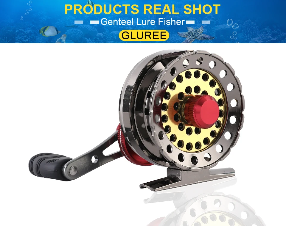 GLUREE Full Metal Fishing Rafts Fly Fishing Reel 6+1BB 2.61 LeftRight Hand Bait Casting Fresh Saltwater Reel Ice Front Wheel (19)
