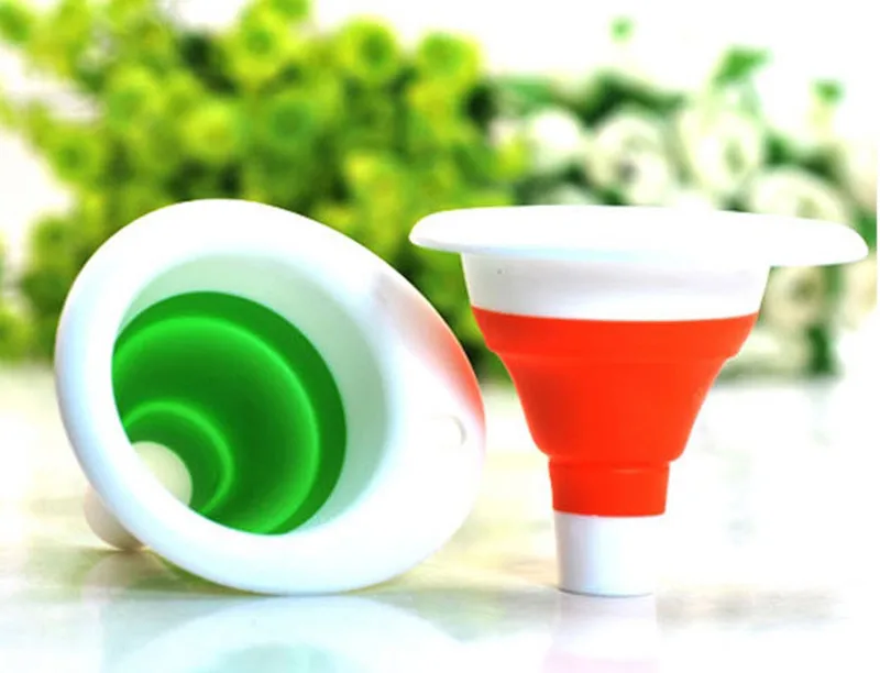 2 шт./лот Мини Телескопическая силиконовая гелевая Складная воронка милый складной кухонный инструмент
