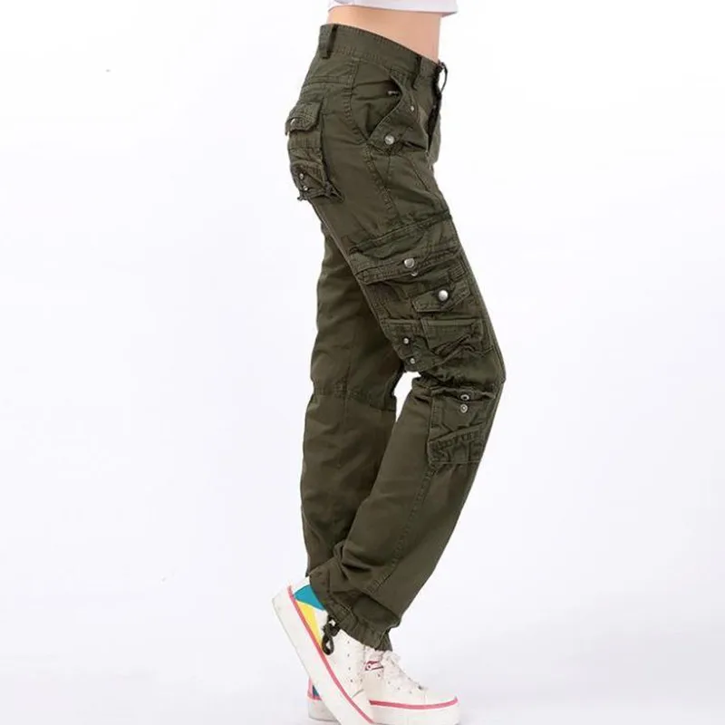Pantalon femme Весна женские прямые брюки карго с несколькими карманами джинсовые комбинезоны дамские модные мешковатые Джоггеры для тренировок