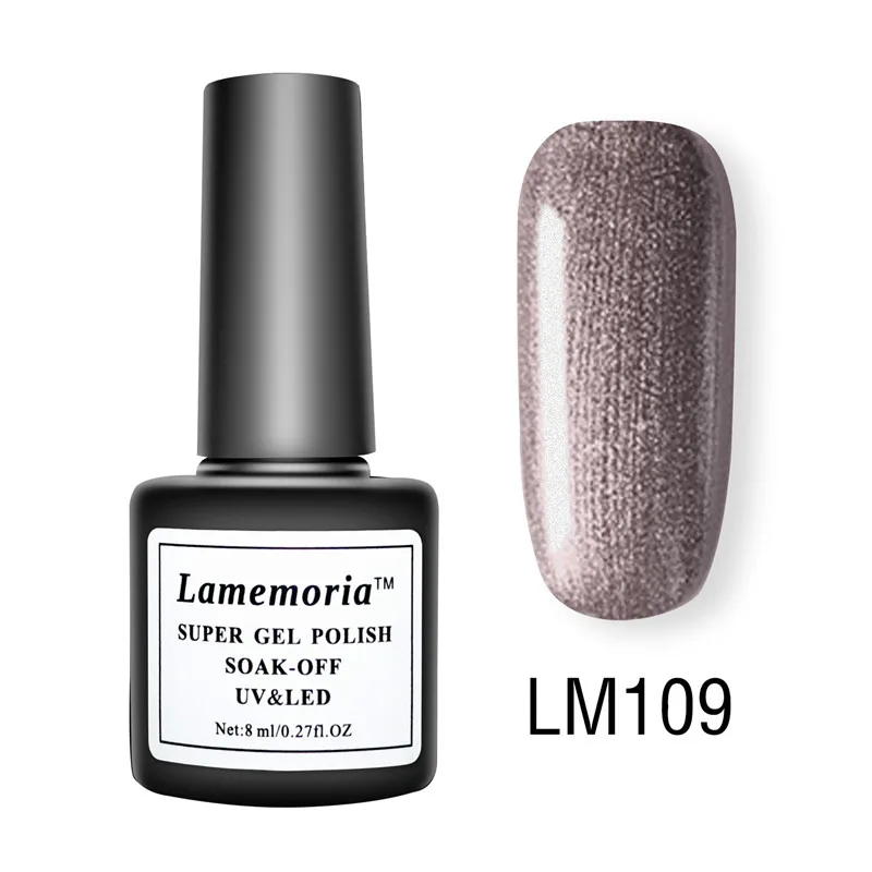 Lamemoria, 8 мл, Гель-лак для ногтей, цвет пуэр, долговечный, для дизайна ногтей, Полупостоянный УФ-лак для ногтей, замачиваемый сверху, белые наконечники, Гель-лак