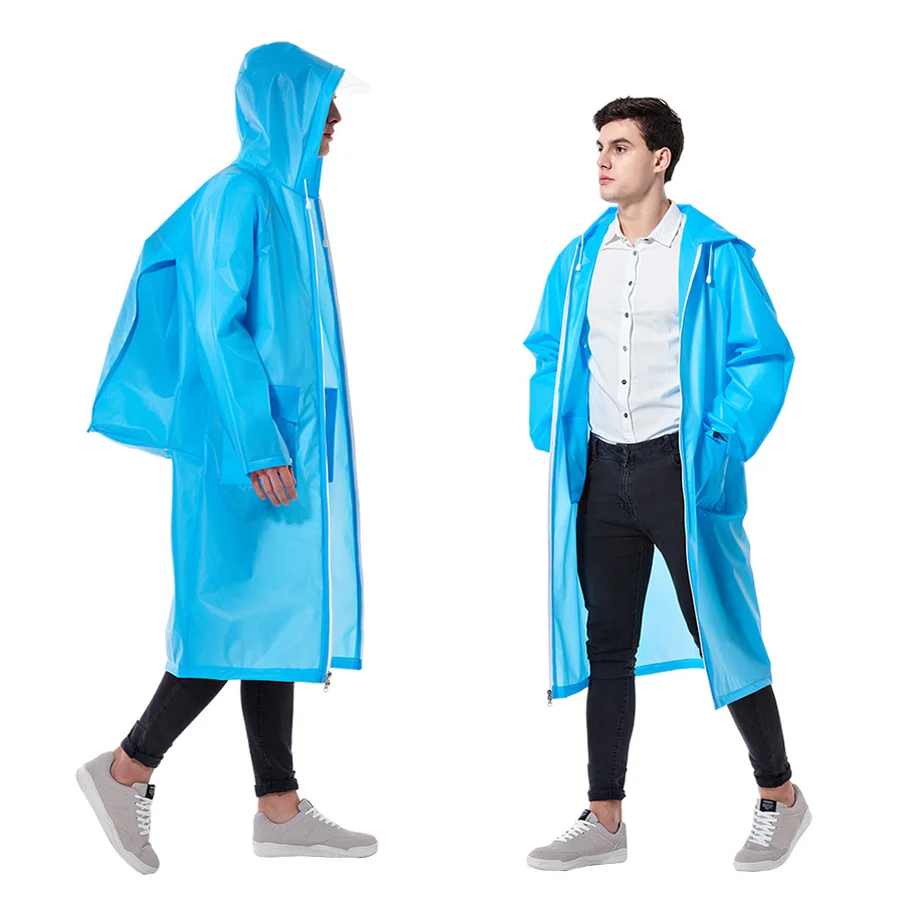 Outdoor Long Backpack Men Raincoat Waterproof Portable Clear