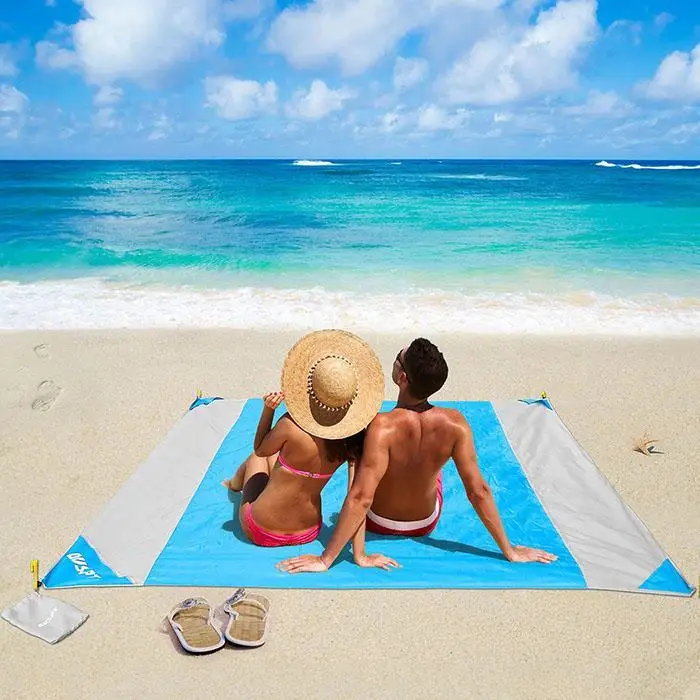

200*200/200*25 1.4kg Portable Waterproof Picnic Mat Beach Blanket Patchwork Outdoor Square Camping Gray Black, Blue Casual Pad