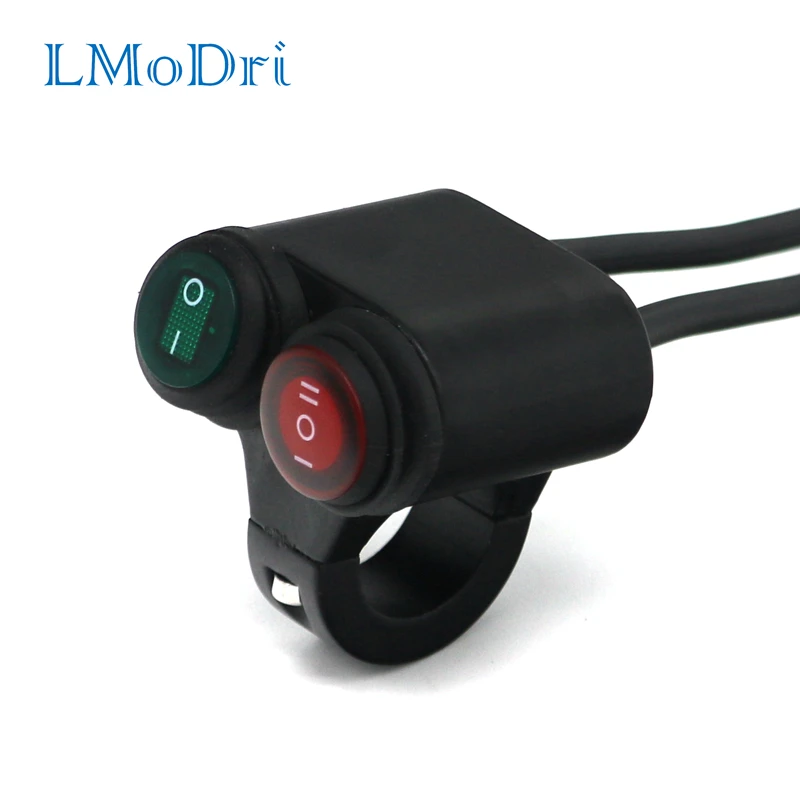 LMoDri Motorcycle Handlebar Switch 2 Control Button In 1 Motorbike 22mm
