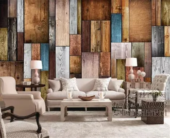 

Custom Photo 3d Wallpaper European And American Fashion Wooden Boards Living Room Home Decor Living Room Wall Covering