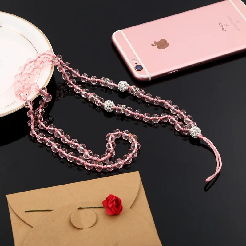 20 قطع كريستال الرقبة أحزمة هاتف المحمول حلقة حبل ل غالاكسي S6 S7 huawei ل iphone 7 8 الحبل الرقبة حزام الهاتف اكسسوارات