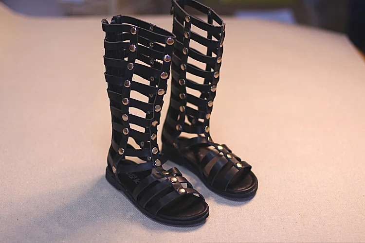 15 Hot Vente Bebe Enfant Enfants Spartiates Noir Blanc Rivets Bebe Fille Ete Longues Bottes 2 5 13 Ano Sapatos Infantil Aliexpress