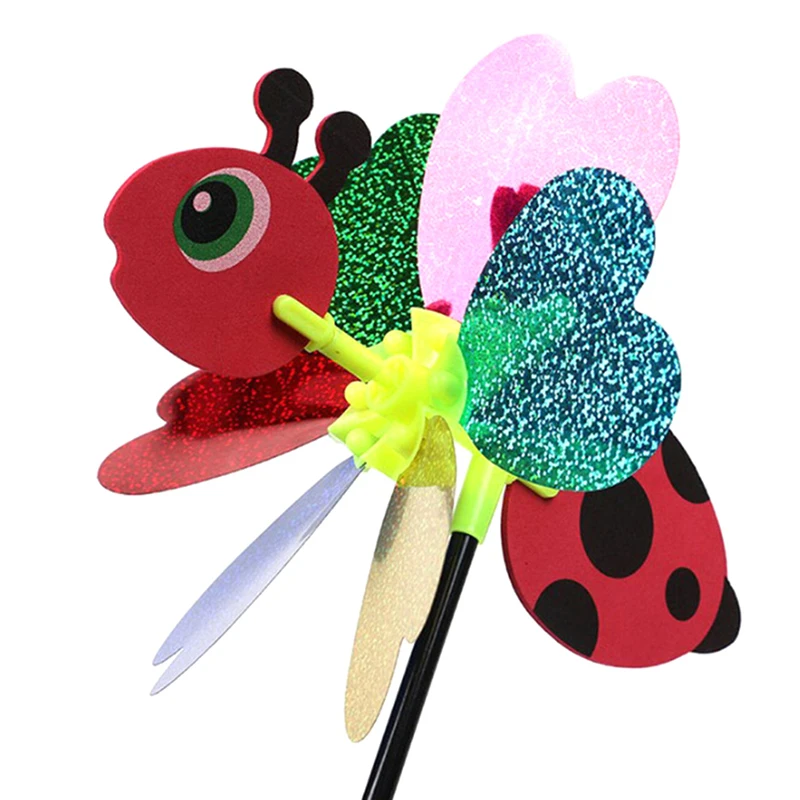 Красочные 3D насекомое большое животное пчела Божья коровка ветряная мельница ветер Spinner Whirligig Двор Сад Открытый Классические игрушки