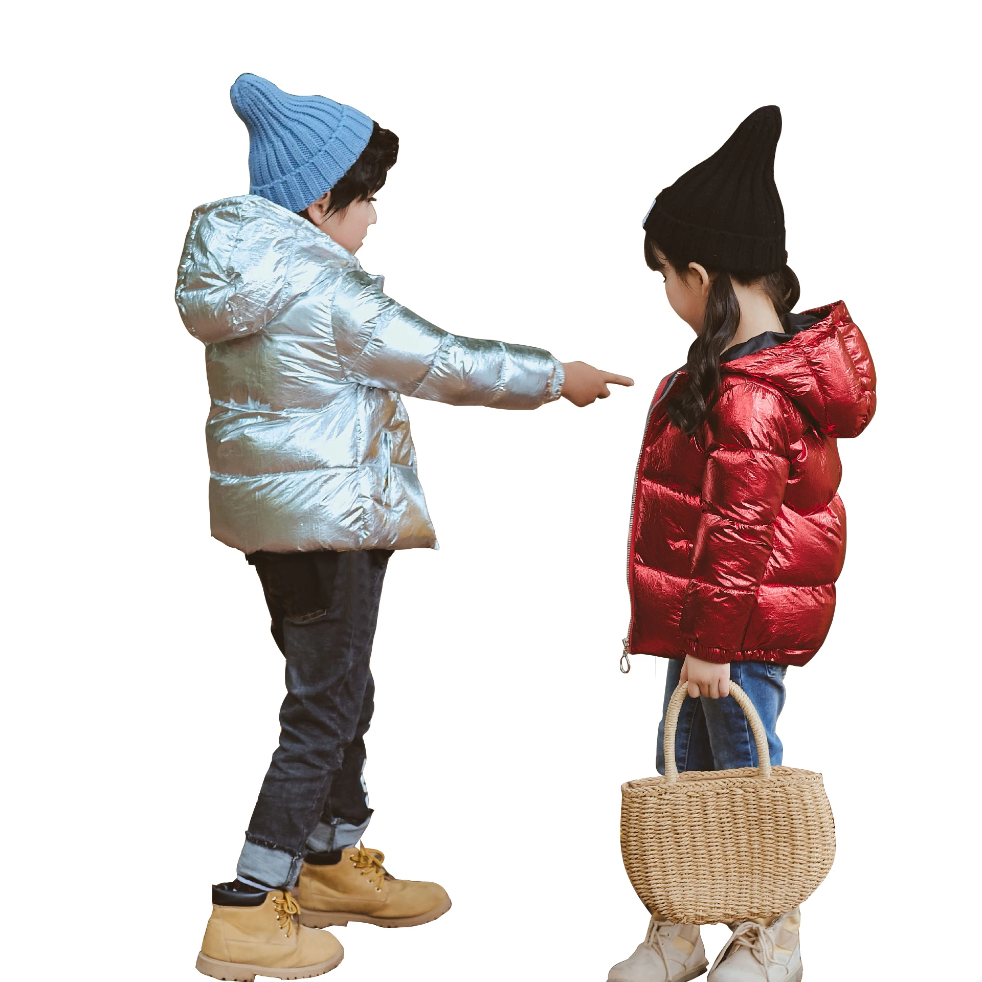 

2- 8 yrs baby girls boys windproof and waterproof coat fashion shine casual hoodie outfits kids thick warm autumn winter clothes