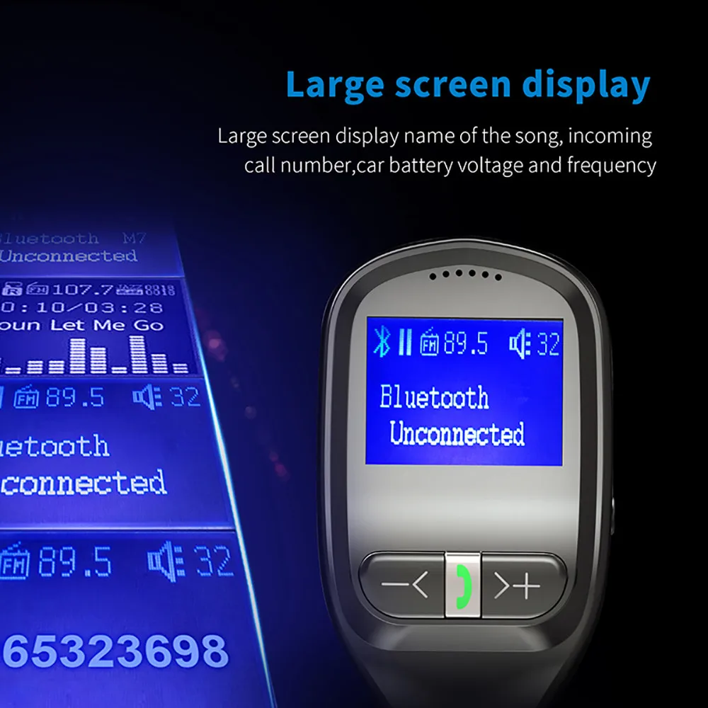 

New Multifunction Handsfree Wireless Bluetooth FM Transmitter LCD MP3 Player USB Charger Car Auto Vintage Radio Reproductor H128