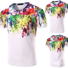 Новая мужская летняя рубашка с короткими рукавами и принтом граффити с круглым вырезом для мальчиков курьерская 3,28