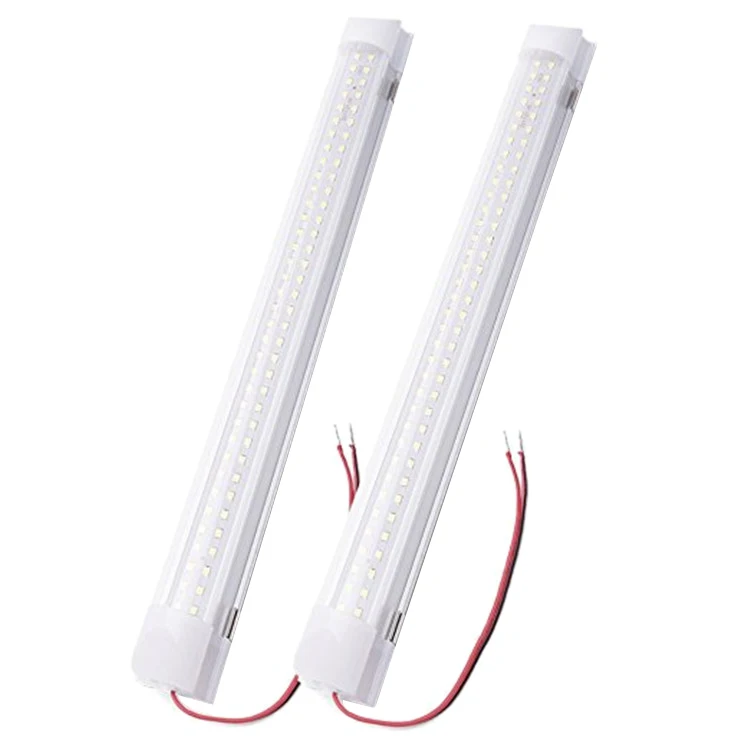 

2Pcs 12V 2.5W 72 Led Universal Auto Car Caravan Van Bus Interior White Light Bar Work Light Strip Lamp On/Off Switch
