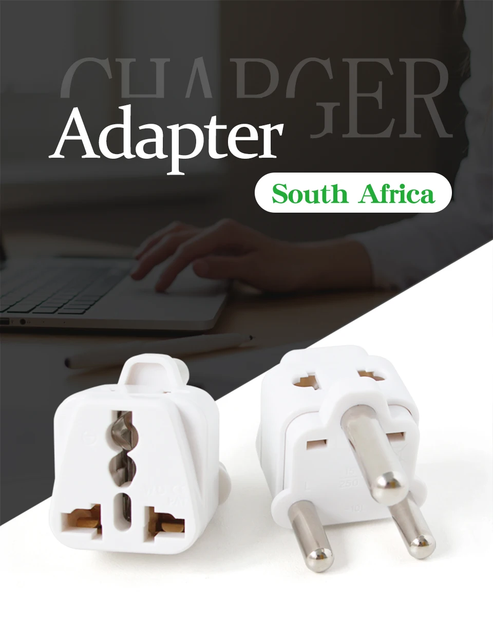 1PC White Converter AU UK US EU To Large South Africa Plug AC Power Outlet Adapter Socket Nepal India Sri Lanka Travel Adaptor (1)