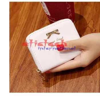 

by dhl or ems 100pcs High quality Brand Wallet Women Bowknot Small Purse PU Artificial Leather Wallet Female Zipper Coin Purse