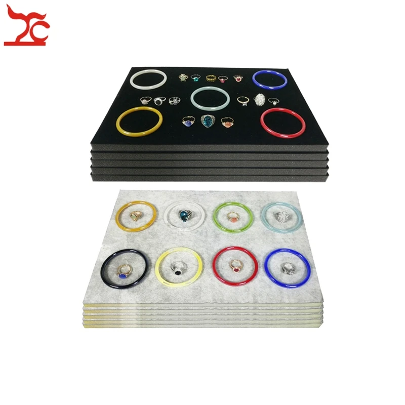 Wholesale 5Pcs Velvet Foam Jewelry Display Counter Pad Flat Tray Insert