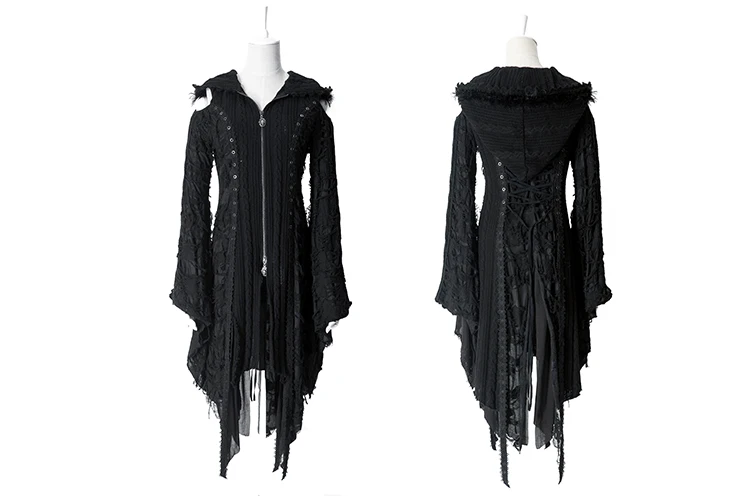 M-025 Punk Rave Black Korea Cardigan woman black Sweater