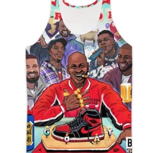 Настоящий американский размер mj 3D сублимационная печать майка-плюс размер