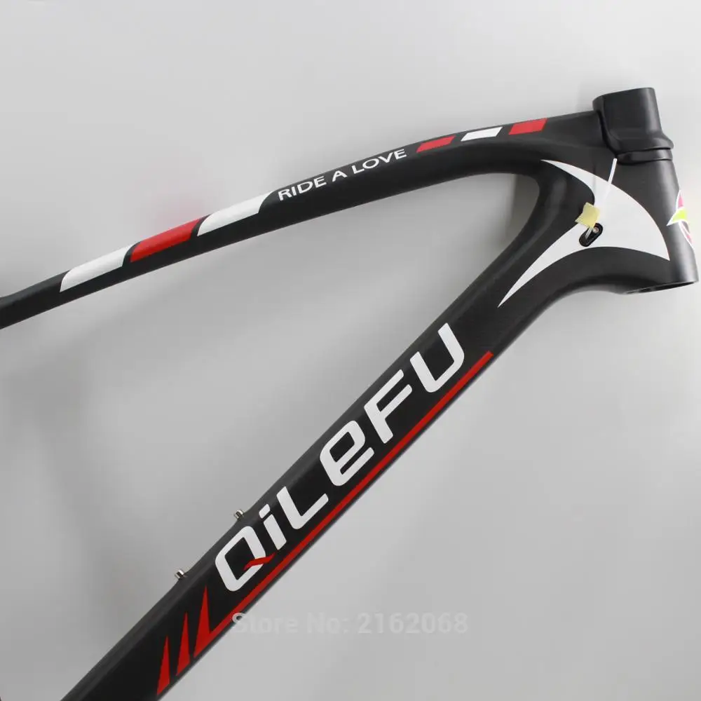 Cheap Brand New QILEFU Mountain bike matte 3K full carbon fibre MTB bicycle disc brake carbon frame thru axle 27.5/29er Free shipping 5