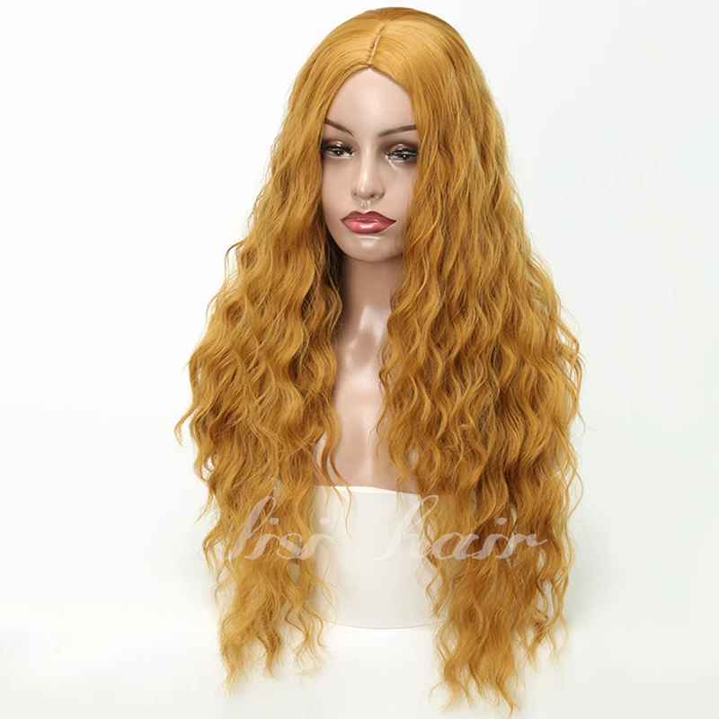 Лиси волосы 26 дюймов длинные Кудрявые Волнистые парики для черных женщин блонд красные черные Искусственные парики афро-американская прическа