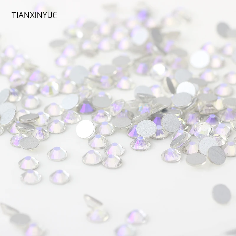 

TIANXINYUE ss3-ss30 Starry sky Rhinestone Flat Back Glass Nail Rhinestones For Charms 3D Nails Art Decorations Strass