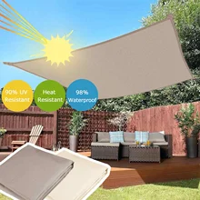 2x4 3x4 3x5 3x6 300d retângulo de poliéster à prova dwaterproof água toldo sol sombreamento net sun sombra vela ao ar livre sol abrigo cáqui sombra pano
