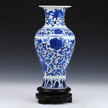 Керамика синяя и белая фарфоровая ваза современные модные изделия украшение дома бутылка с рыбьим хвостом