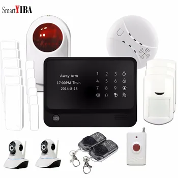 

SmartYIBA Home Remote Control Wireless GSM SMS WIFI GPRS Alarm Strobe Siren Alarma APP Control Network Security Alarm System