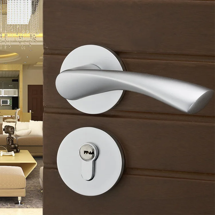 

2018 Rushed Padlock Europe Type Space Aluminum Door Locks Indoor Wood Bedroom Real Atrial Mechanical Lock Hardware Wholesale