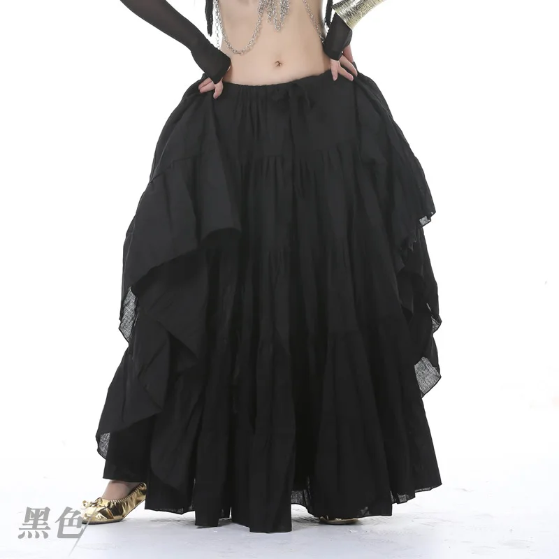 

Women ATS Tribal Belly Dance Flax Tribal Bohemia Ladies Gypsy Long Skirt Full Circle Dance Clothes 14 Colors