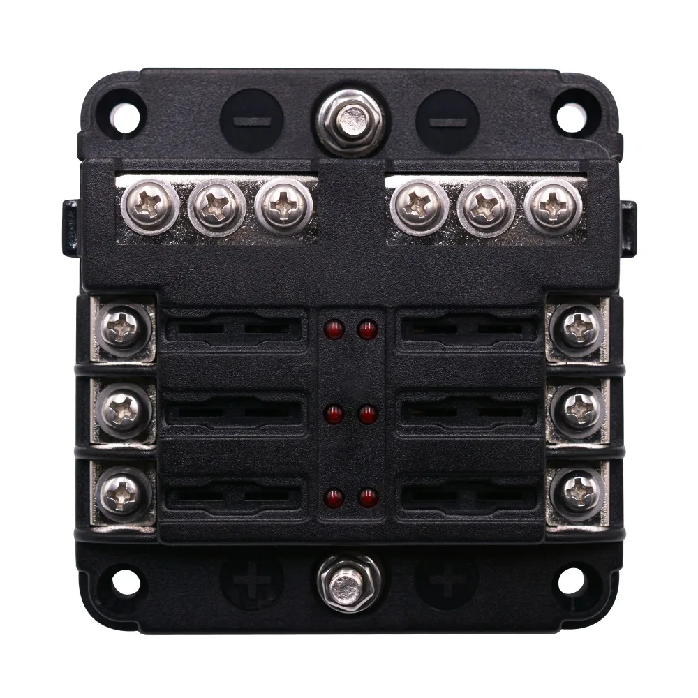 Caixa de Fusível Prisioneiro com Luz Lâmina para Trik Wupp Plástico Capa Titular m5 Parafuso Indicadora Led 6 Maneiras Marinho Barco Carro Automático 12 v 32 6 High Quality Automóveis e motos