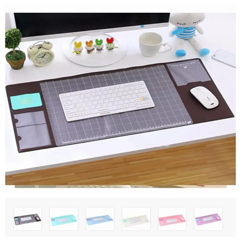 1Pc Multifunctional Office Desk Mat Mouse Pad Pen Holder Wool PVC
