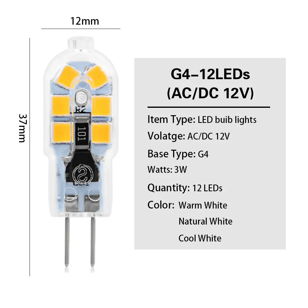 YWXLight G4 G9 светодиодный светильник 3 Вт 5 Вт Мини светодиодный светильник AC 220 В DC 12 В 2835SMD прожектор Высокое качество освещение заменить галогенные лампы - Испускаемый цвет: G4 12V