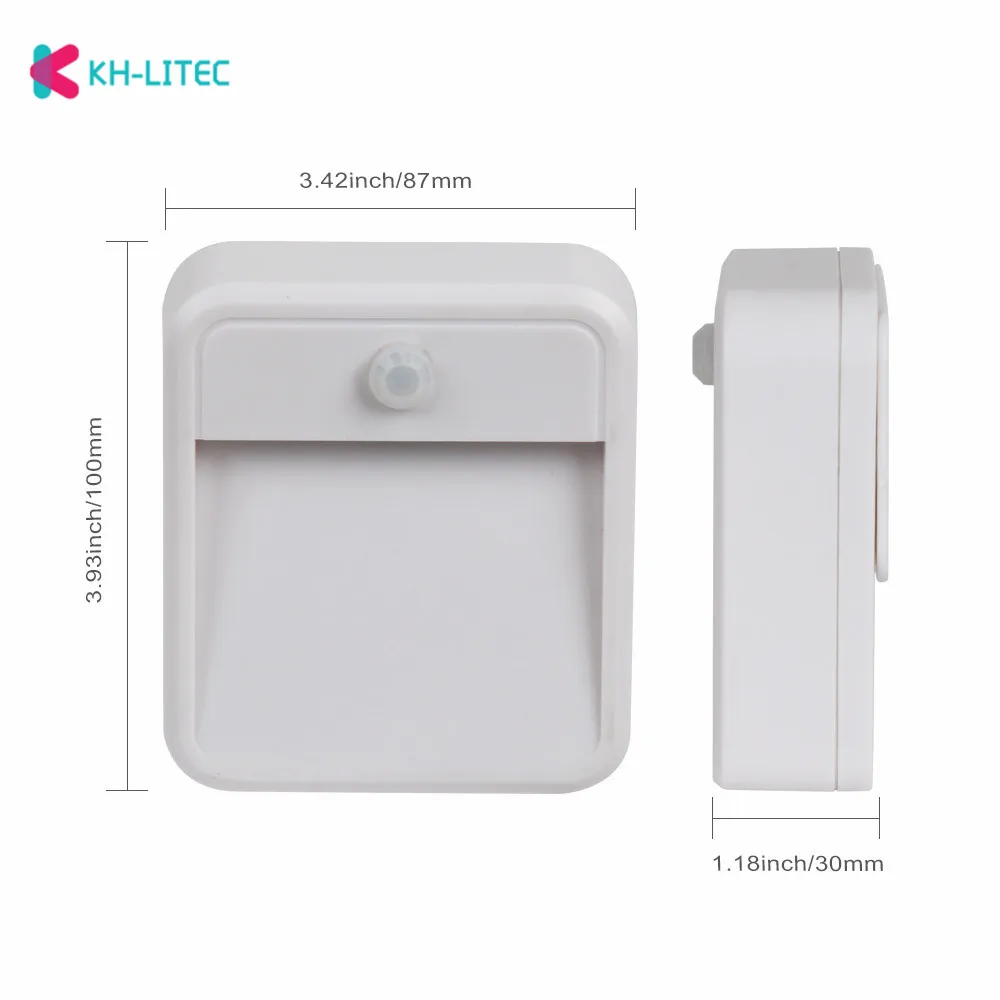 KHLITEC PIR датчик движения светодиодный настенный светильник s Ночной светильник с автоматическим включением/выключением на батарейках лампа для дома прихожей