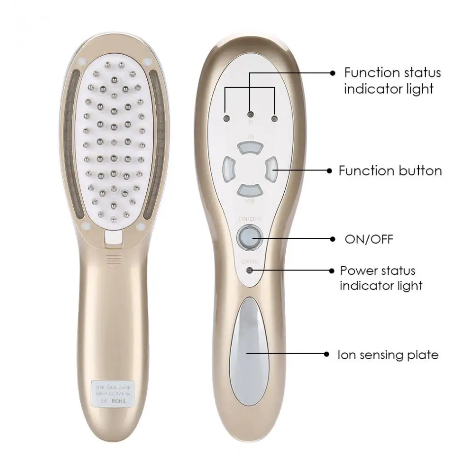 Electric Scalp Photon Ion Massage Comb Hair Growth Device Hair Stimulating Massager Hair Massage Comb Brush 2