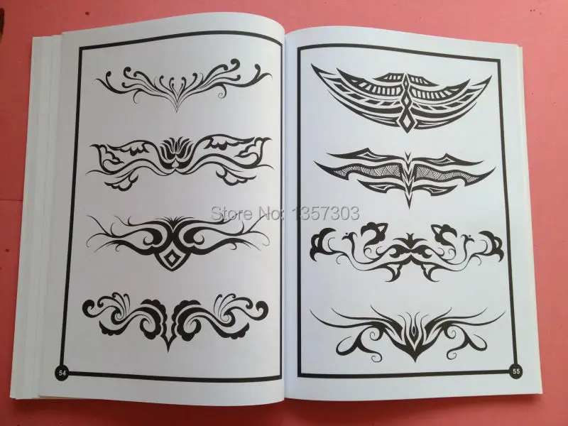 Новые таинственные символы Фэнтези тотемный дракон феникс Татуировка Flsh Книга Эскиз