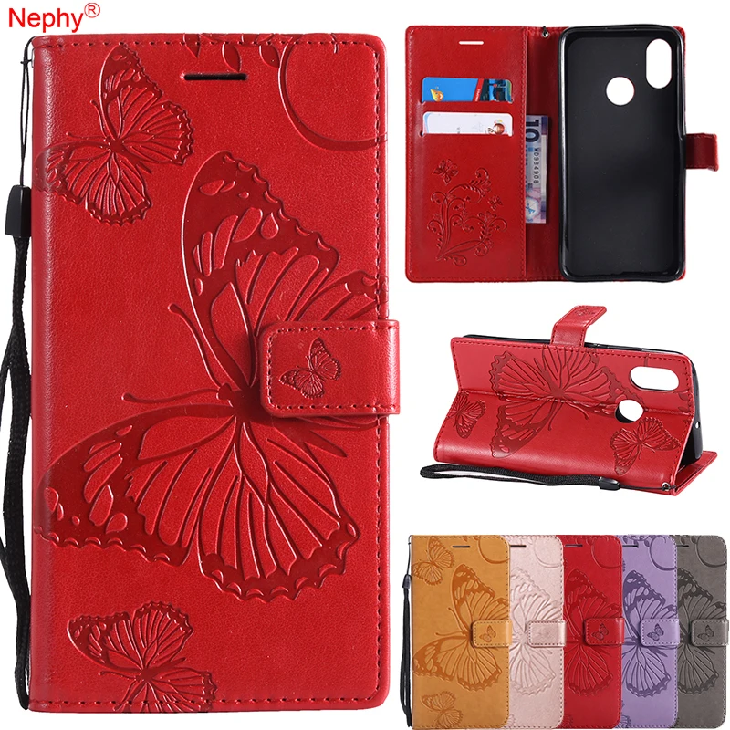 

Nephy Soft Leather 3D Butterfly Cell Phone Flip Cover For Xiaomi Mi8 Redmi 4A 4X Note 3 Pro 5 Plus S2 Full Case Holder Casing