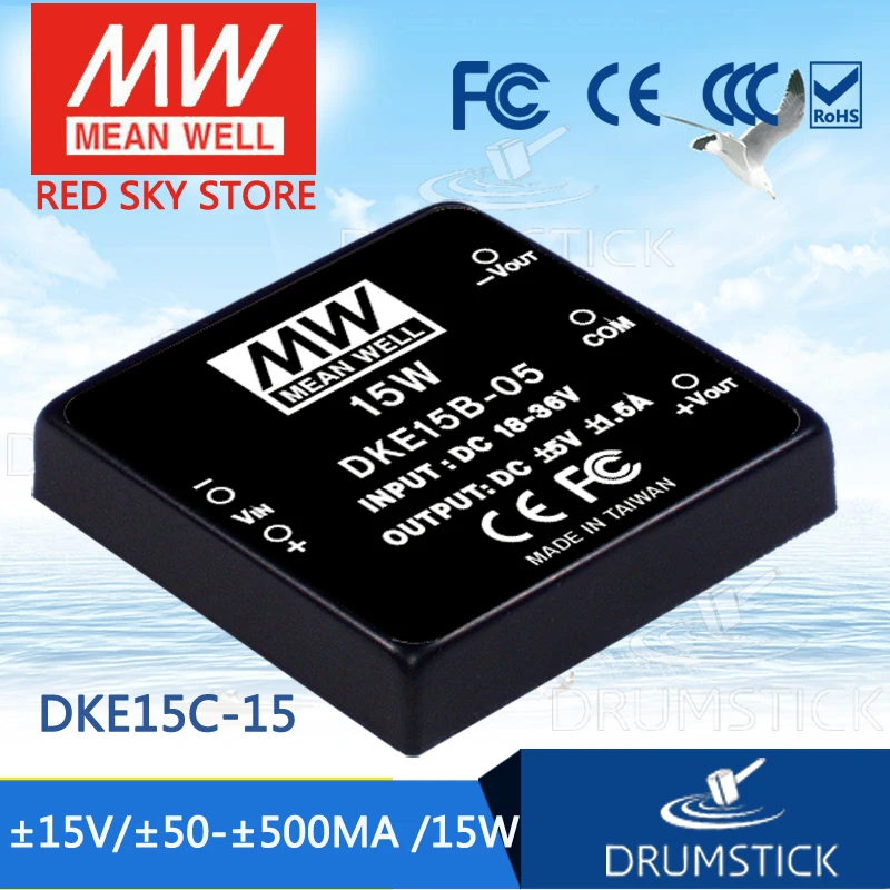 

Advantages MEAN WELL DKE15C-15 15V 500mA meanwell DKE15 15V 15W DC-DC Regulated Dual Output Converter