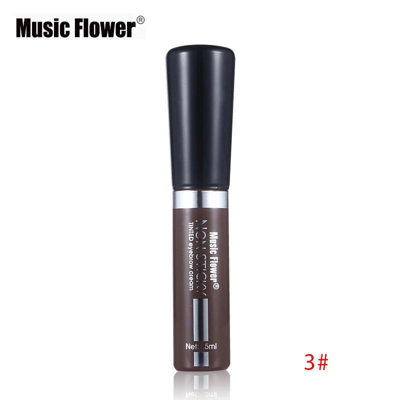 Music Flower Eye Makeup крем-краска для бровей гелевая тушь для ресниц Макияж Водонепроницаемый корректор для бровей ручка длительная Косметика с кисточкой - Цвет: 03 Light Brown