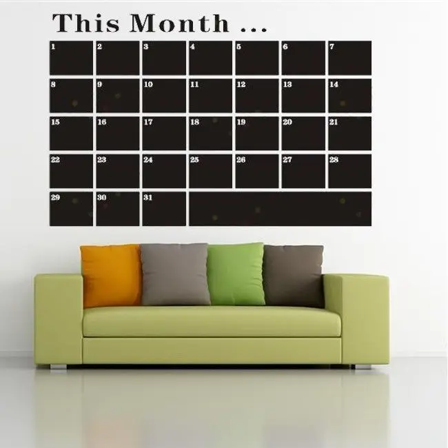 Diy Monthly chalkboard calendar Vinyl Wall Decal Removable Planner