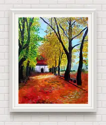 Дом леса абстрактный плакат картина принты без рамки Картина на холсте картина маслом Краска для декора стен FL7-023