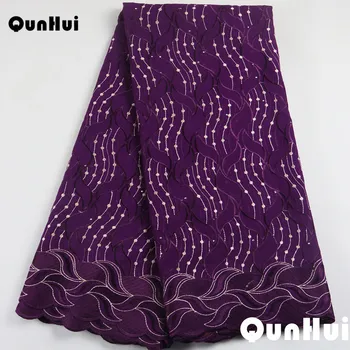 

Best quality nigerian swiss yellow net lace or African tulle mesh lace fabric Lilac France cord lace for party wedding dress