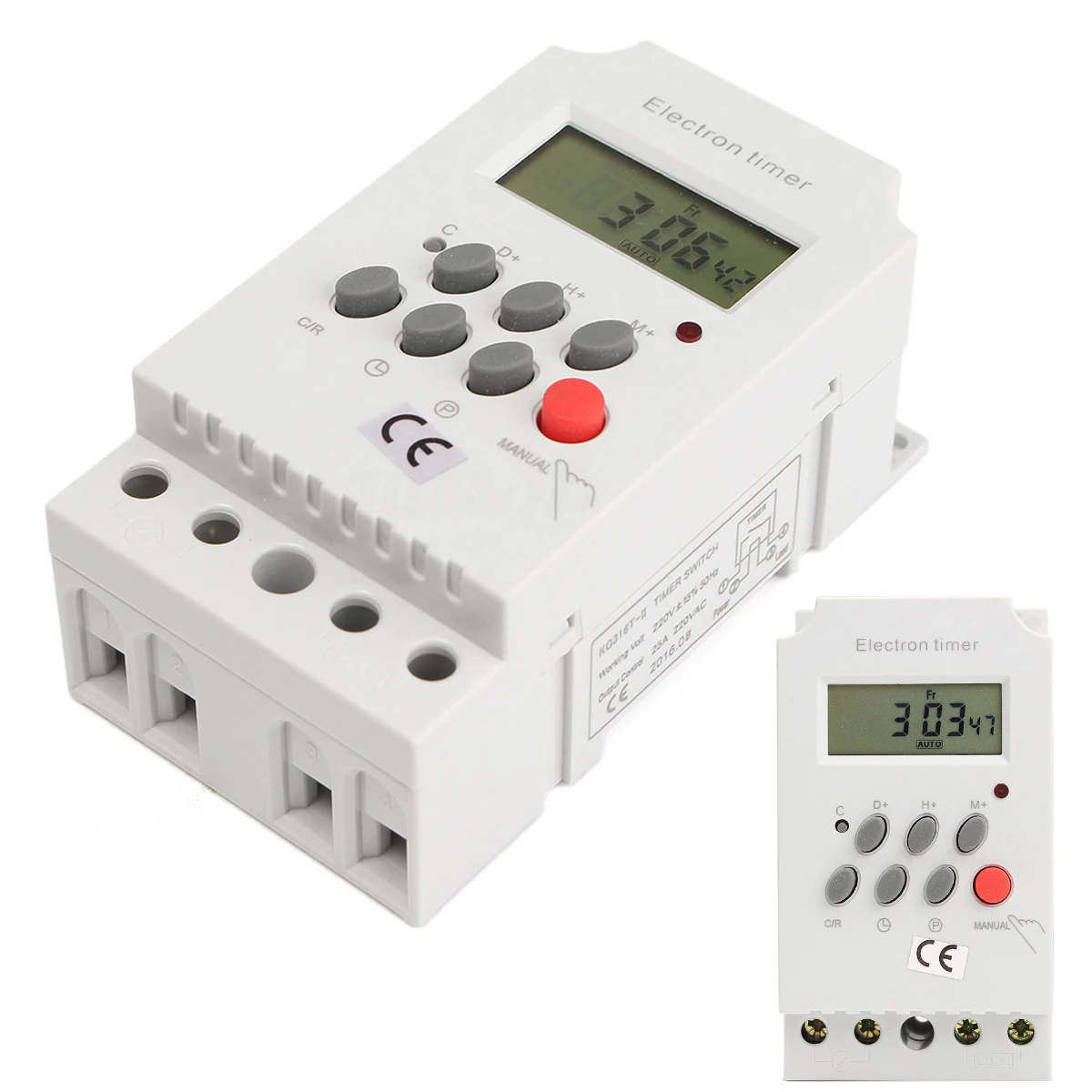 1pc KG316T II Din Rail Digital Programmable Electronic Timer Switch AC