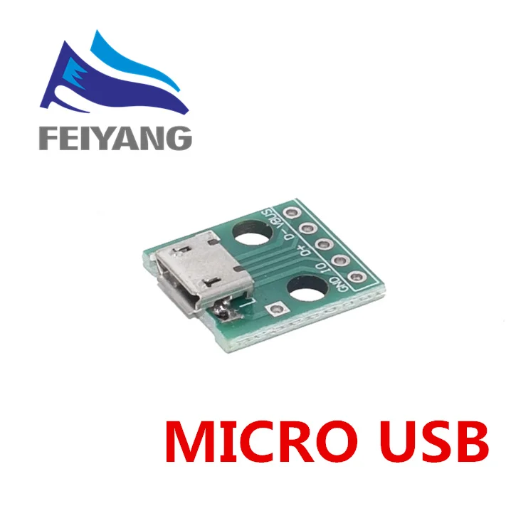 5 шт. DIY мужской разъем/Мини MICRO USB для DIP адаптер 2,54 мм 5pin Женский Разъем b Тип USB2.0 Женский PCB конвертер USB 3,0