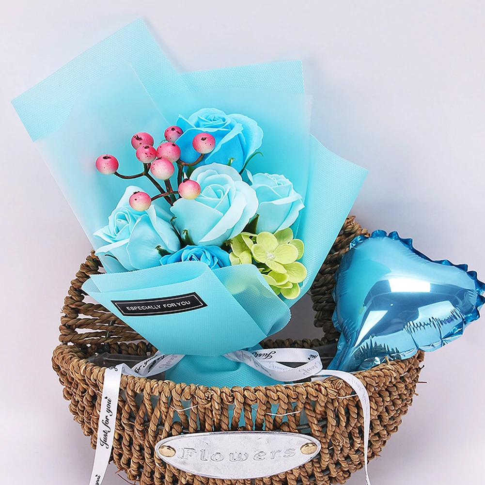 

Artificial Flower Simulation Home Rose Bouquet Handmade Scented Soap Valentines Day Wedding Birthday Gift Box Party Bath DIY
