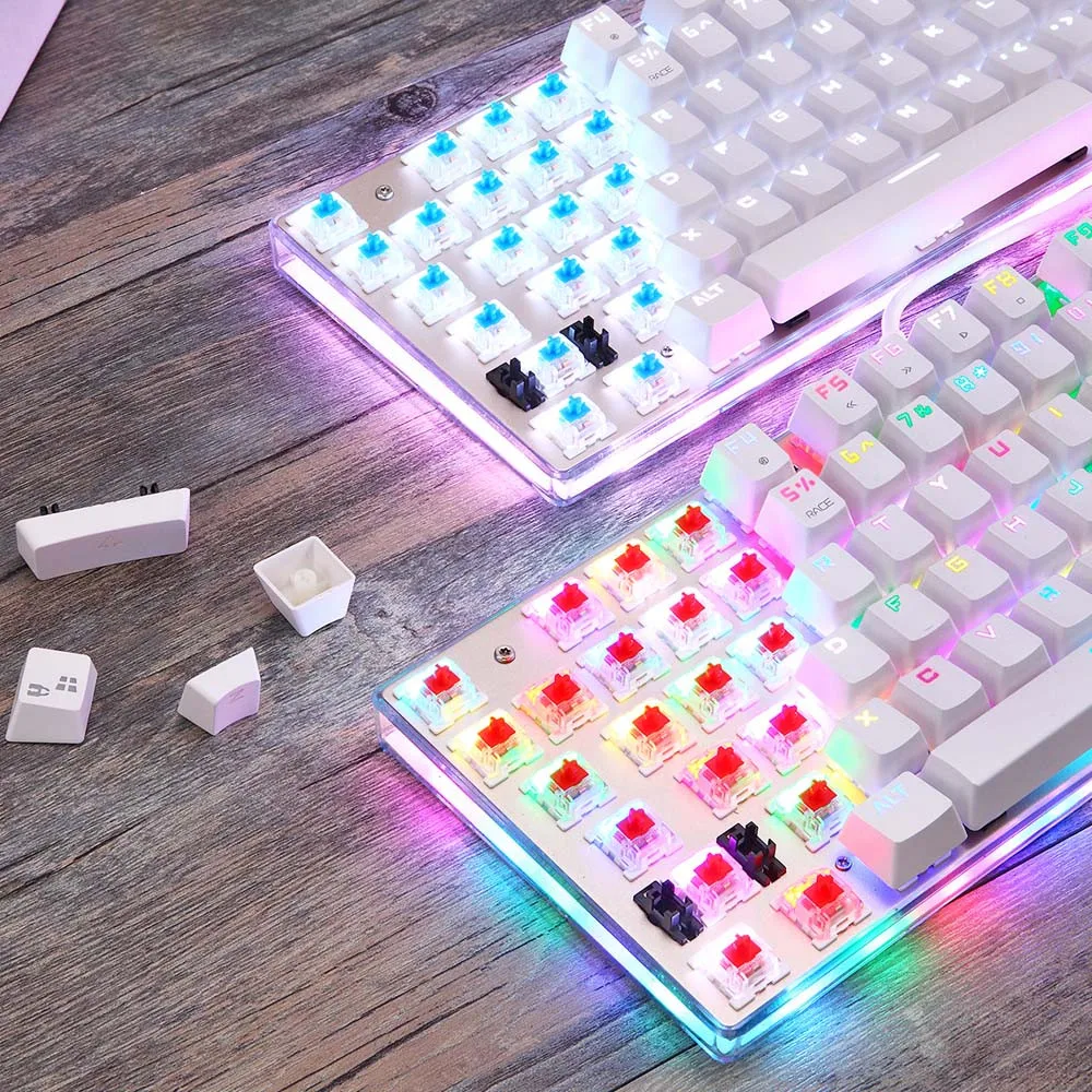 Игровая клавиатура MotoSpeed K87S Проводная Механическая с голубой RGB подсветкой